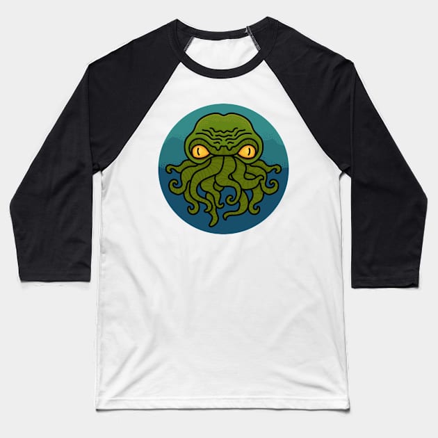 Cthulhu Baseball T-Shirt by NeedlePig